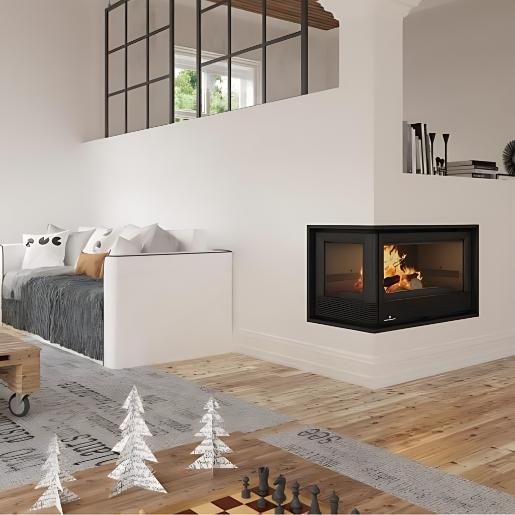 Insert à bois 2 faces ventilé canalisable BRONPI Paris 70 EI 11kW ...